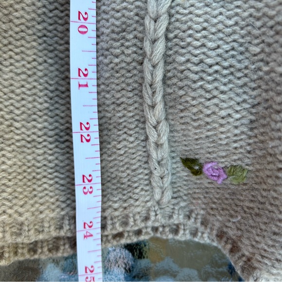 VTG Frost size M floral crochet Grannycore full zip wool cardigan sweater - Picture 7 of 7